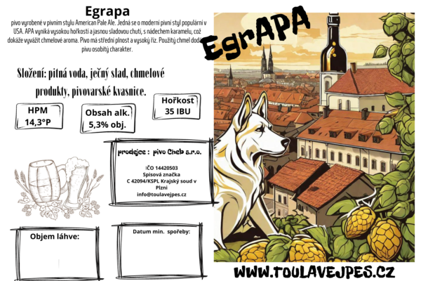 Obrázek pivní etikety piva EgerAPA